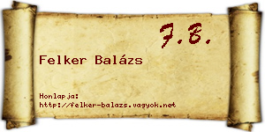 Felker Balázs névjegykártya